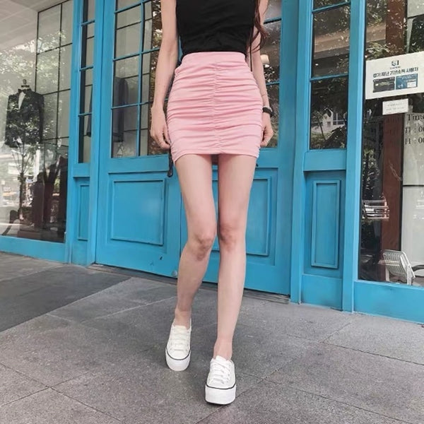 Pink Ruffled Mini Skirt