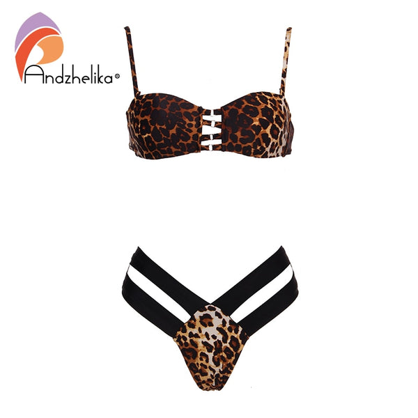 Andzhelika Sexy Yellow Bandeau Bikini Women Swimsuit Bandage Bikini Set Low Waist Brazilian Beach Bathing Suit Swimwear Monokini  28.67 Fashion Play