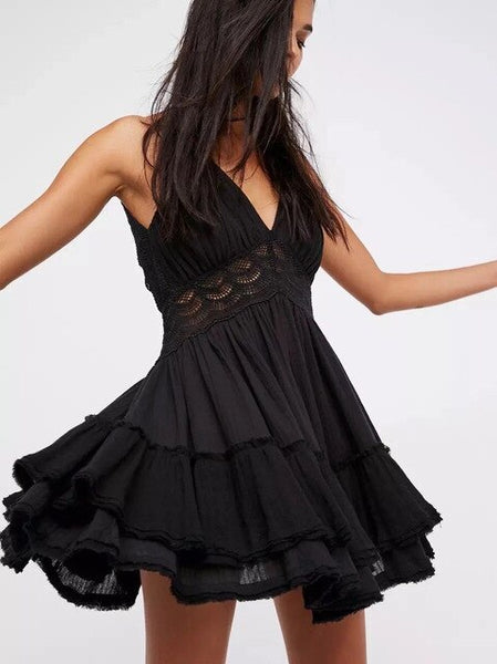 Backless Lace Mini Dress dress 35.00 Fashion Play